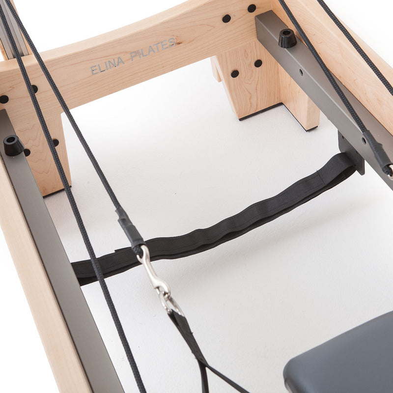 Elina Pilates Elina Pilates Wood Reformer for ELITE With Tower in grey view of components