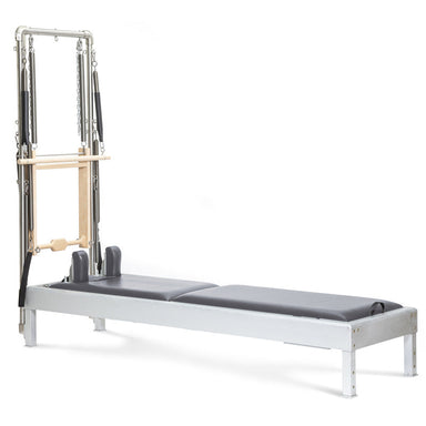 elina pilates classic reformer tower in grey side view
