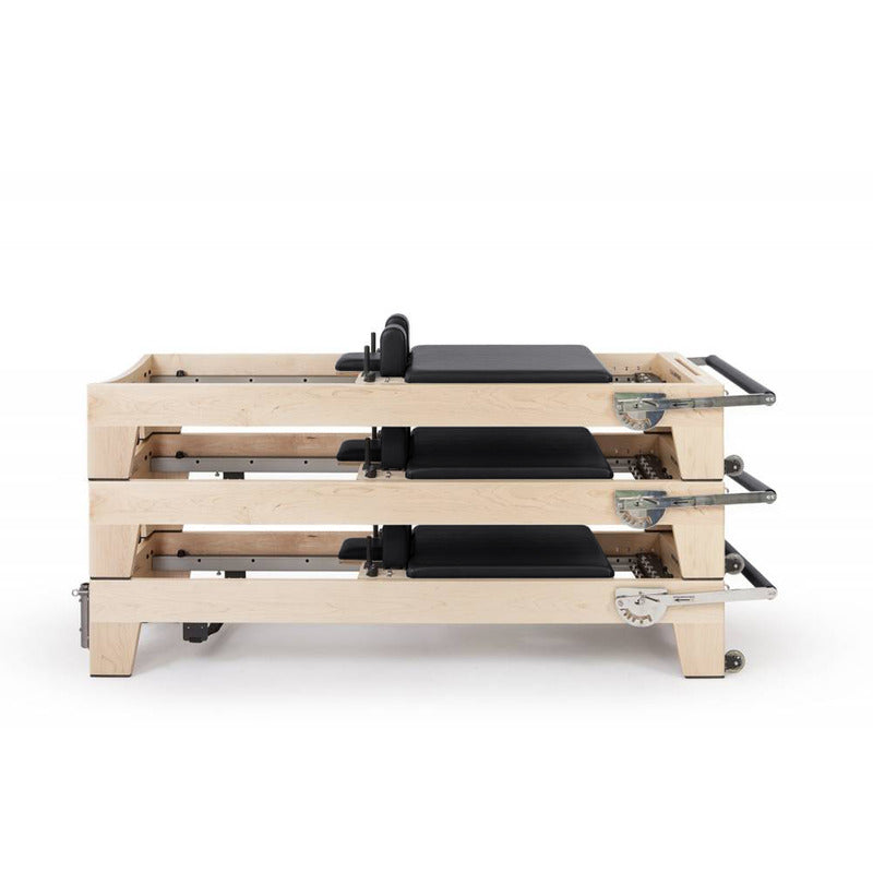 Elina Pilates Elina Pilates Wood Reformer for ELITE With Tower in black stacked 3 high