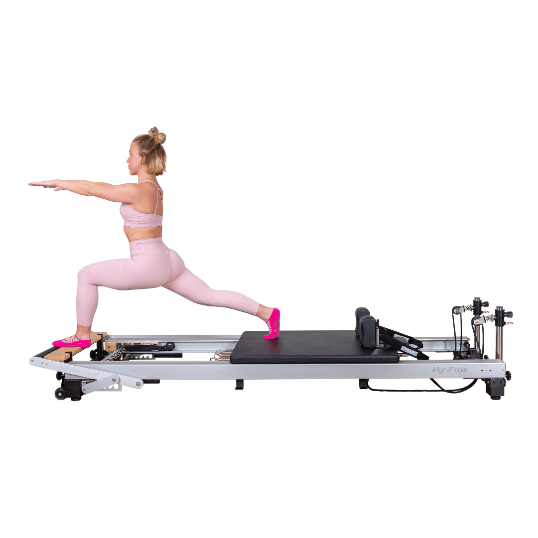 align pilates a8 pro pilates reformer woman doing pilates