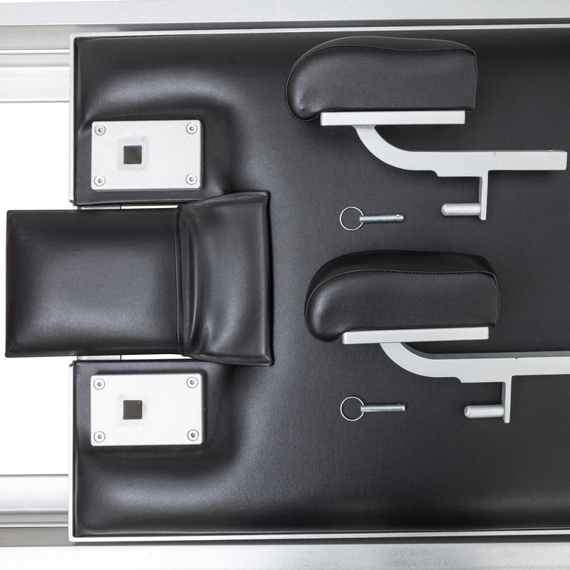 elina pilates classic reformer in black back cushioning