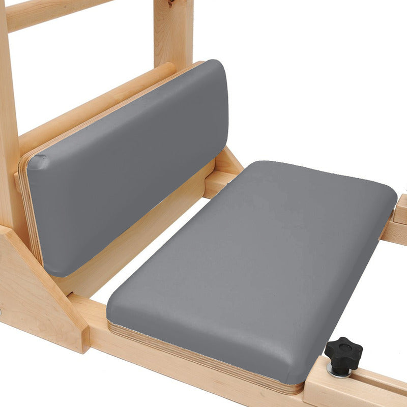 elina pilates barrel elite with wooden base in grey alternate angle