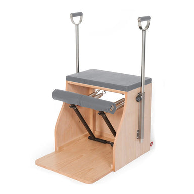 elina pilates wood combo chair in grey