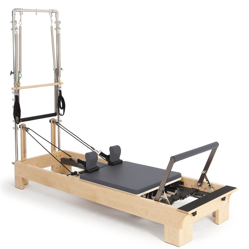 Elina Pilates Wood Reformer with tower in Grey